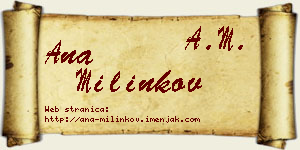 Ana Milinkov vizit kartica